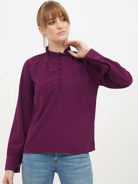 

Harpa Women Burgundy Solid Top