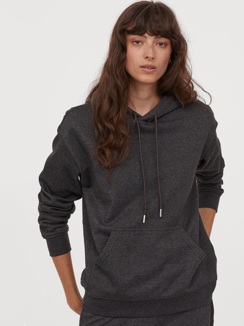 

H&M Women Grey Hooded Top