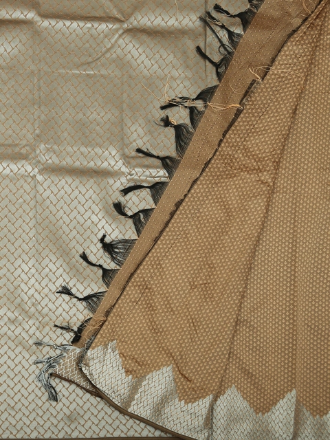 Pothys Brown & Beige Art Silk Woven Design Saree