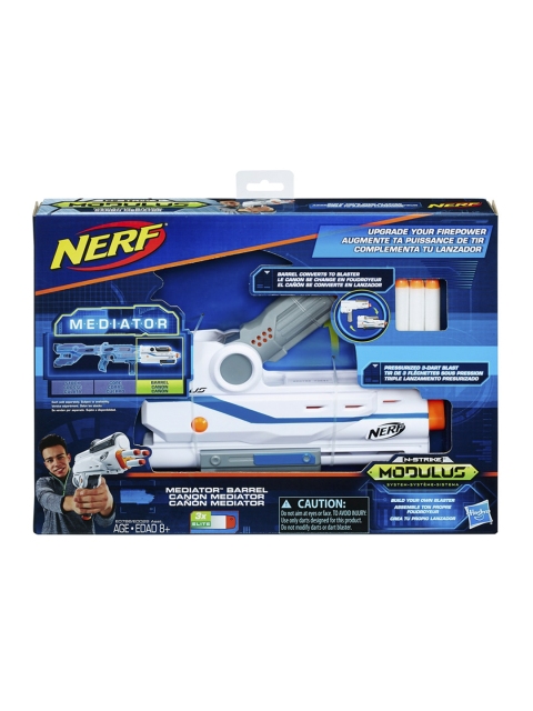 

NERF Kids White & Grey N-Strike Modulus System Mediator Barrel Gun