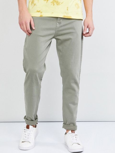 

max Men Green Skinny Fit Mid-Rise Clean Look Stretchable Jeans