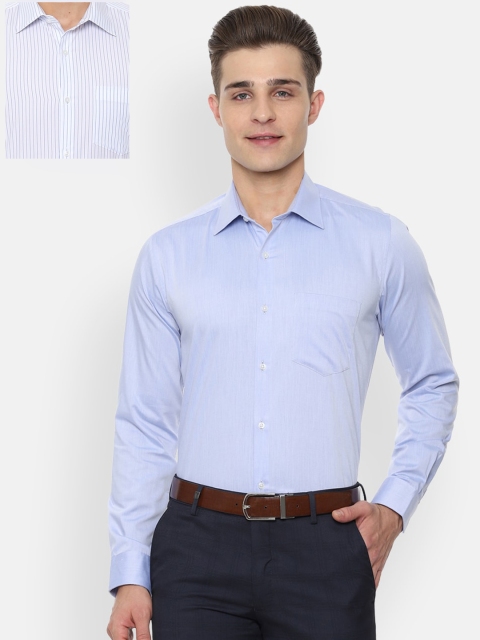 

Van Heusen Men Pack Of 2 Slim Fit Striped Formal Shirt, White