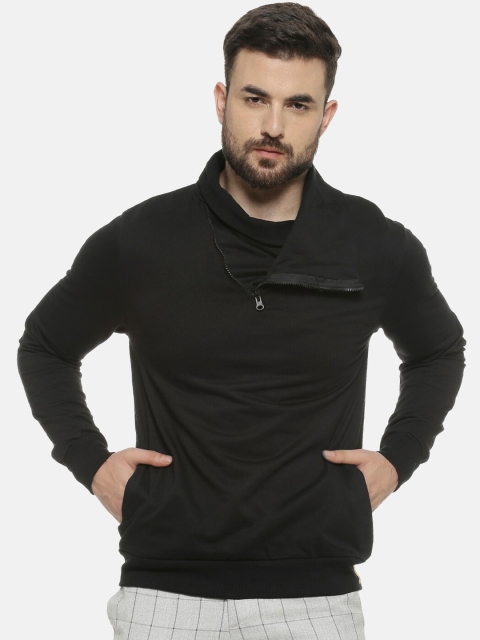 

Campus Sutra Men Black Solid Sweatshirt