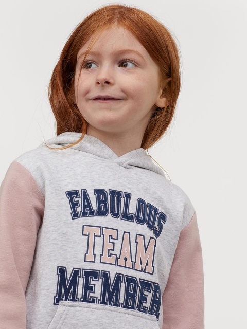 

H&M Girls Grey Flock-Print Hoodie