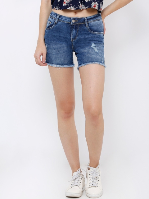

Kraus Jeans Women Blue Washed Skinny Fit Denim Shorts