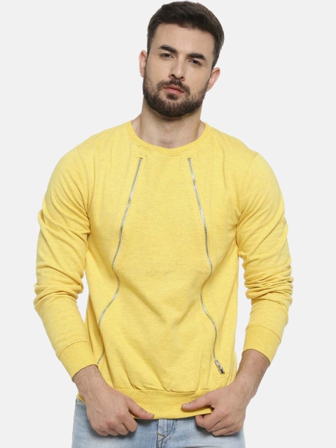 

Campus Sutra Men Yellow Solid Pullover Sweatshirt