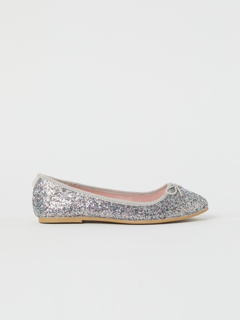

H&M Girls Silver-Toned Glittery ballet pumps