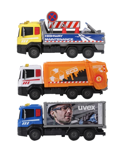 

Dickies By ToysRus Kids Set Of 3 Assorted Die-Cast Scania City Team Truck Vehicle Toys