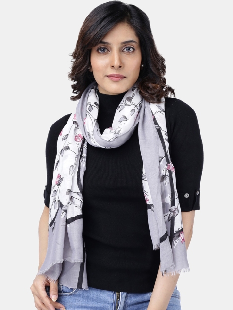 

Scarves & Glitters Women Grey & White Printed Scarf
