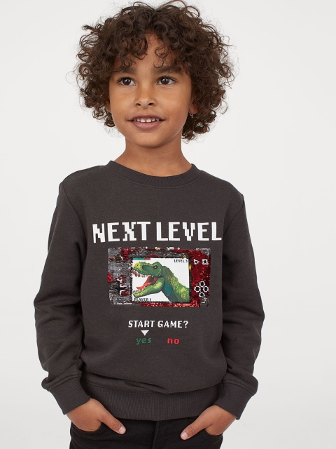 

H&M Boys Grey Sequined Sweatshirt