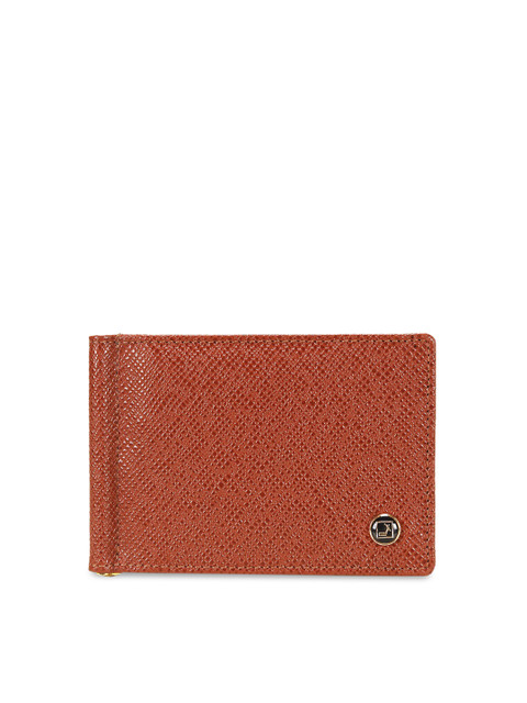 

Da Milano Men Tan Brown Textured Two Fold Leather Wallet