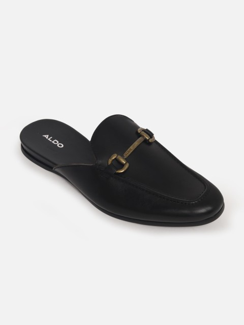 

ALDO Men Black Leather Comfort Sandals