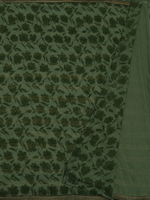 

Pothys Green Printed Poly Chiffon Saree
