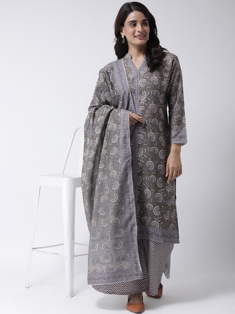 

Hangup Women Brown Printed Kurta with Palazzos & Dupatta