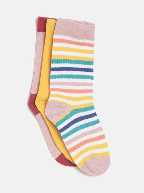 

MINI KLUB Girls Multicoloured Pack of 3 Calf Length Socks, Multi