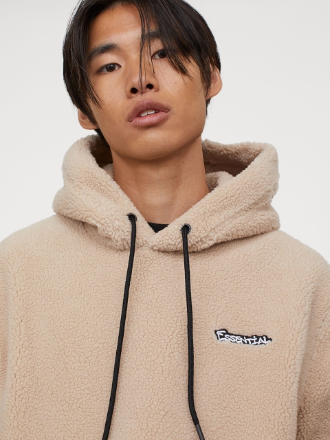 

H&M Beige Faux Shearling Hoodie