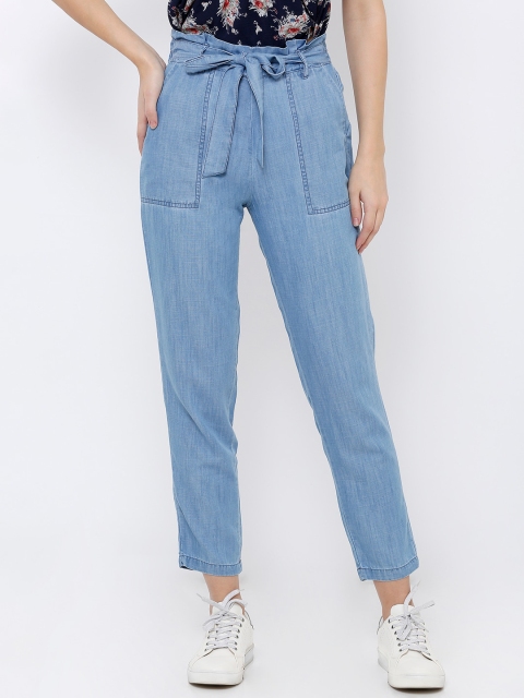 

Kraus Jeans Women Blue Loose Fit Solid Peg Trousers