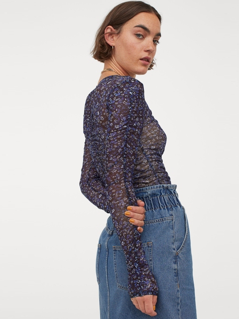 

H&M Women Blue Draped Lace Body