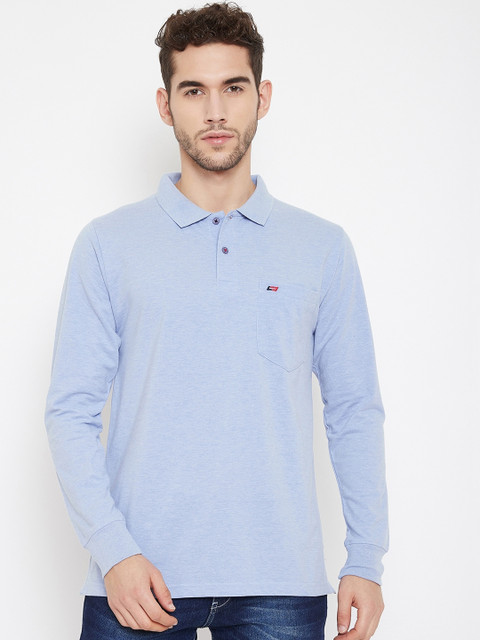 

NEVA Men Blue Solid Polo Collar T-shirt