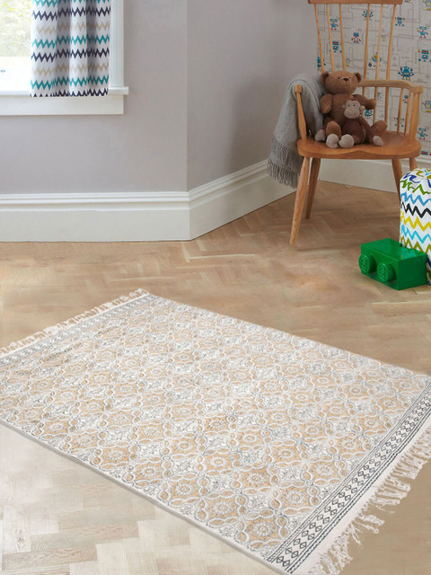 

Tistabene Brown & Grey Geometric Print Cotton Dhurrie