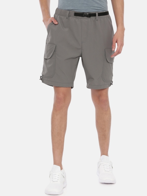 

Breakbounce Men Grey Solid Slim Fit Cargo Shorts