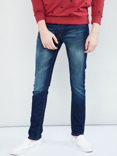 

max Men Blue Skinny Fit Mid-Rise Clean Look Stretchable Jeans
