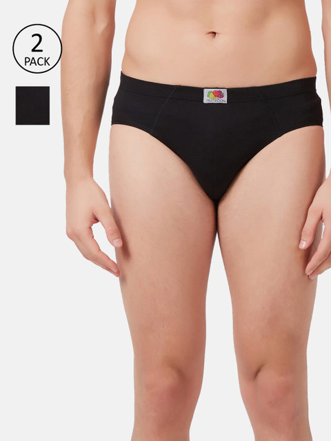 

Fruit of the loom Men Pack Of 2 Solid Hipster Briefs MHB01-2P-A4S2, Black