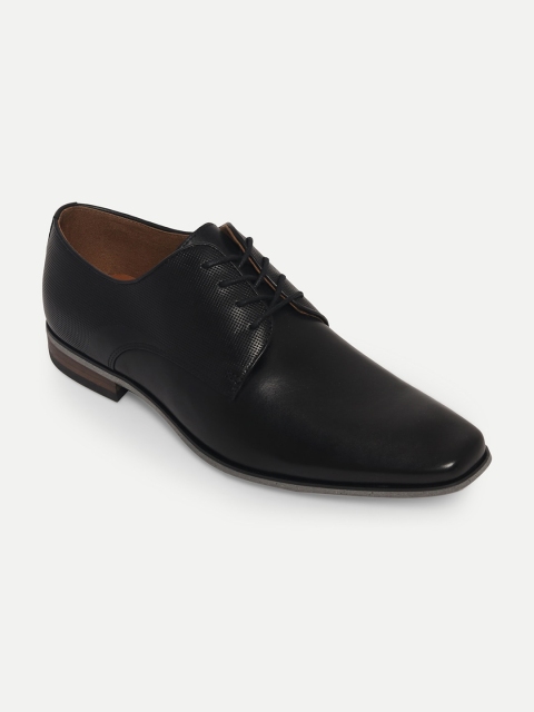 

ALDO Men Black Solid Leather Formal Derbys