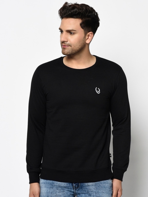 

ELEGANCE Men Black Solid Sweatshirt