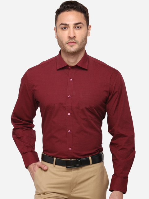 

Greenfibre Men Maroon Regular Fit Solid Formal Shirt