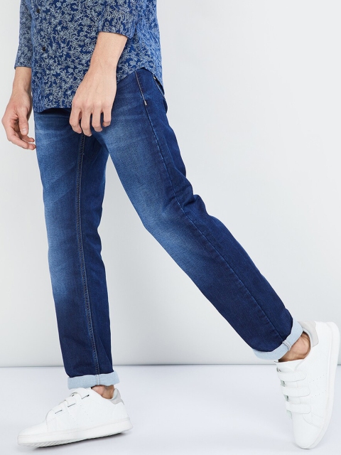 

max Men Blue Slim Fit Mid-Rise Clean Look Stretchable Jeans