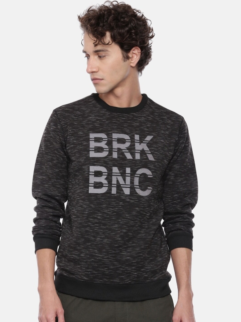

Breakbounce Men Charcoal Grey Printed Sweatshirt