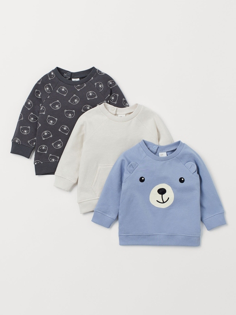 

H&M Kids 3-Pack Cotton Sweatshirts, Blue