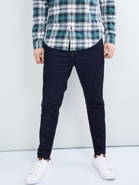 max Men Navy Blue Skinny Fit Mid-Rise Clean Look Stretchable Jeans