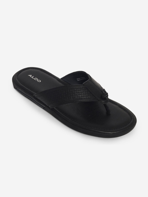 ALDO Men Black Leather Comfort Sandals