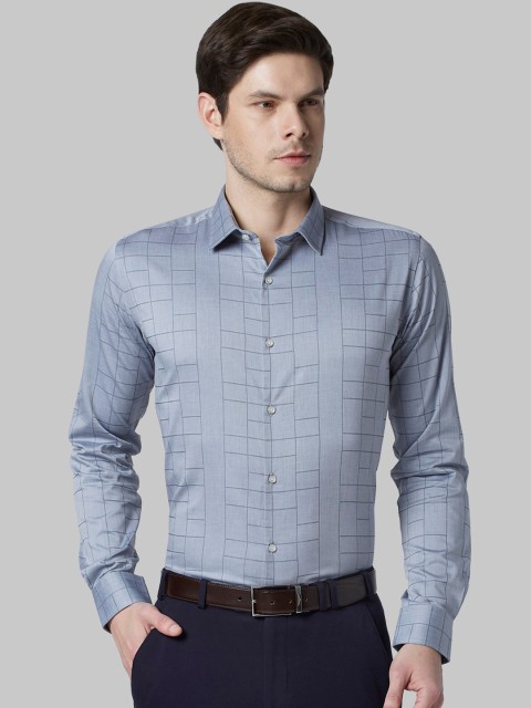 

Park Avenue Men Grey Slim Fit Checked Formal Shirt