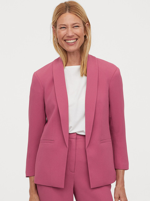 

H&M Women Pink Solid Straight-Cut Jacket
