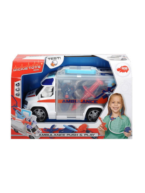 

Dickies By ToysRus Kids White & Blue Ambulance Push & Play