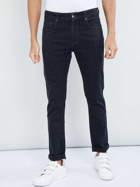 

max Men Charcoal Grey Slim Fit Mid-Rise Clean Look Stretchable Jeans