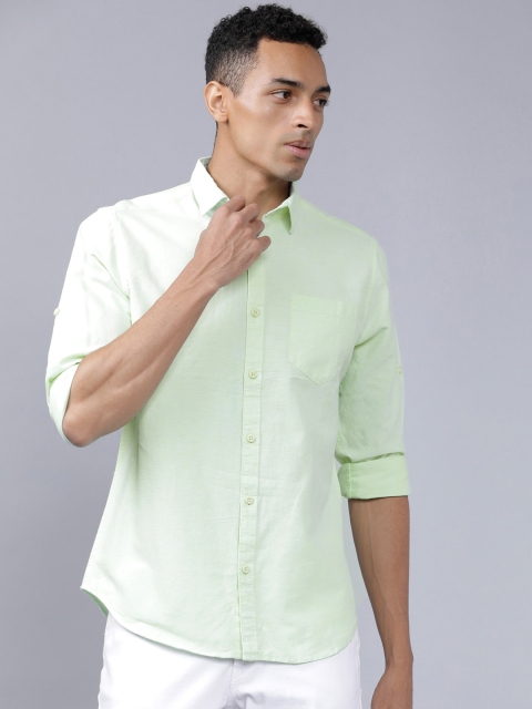 

HIGHLANDER Men Green Slim Fit Solid Casual Shirt