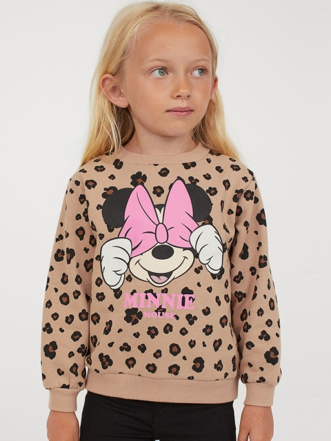 

H&M Girls Beige Mickey Mouse Printed Sweatshirt