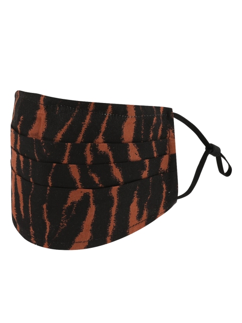 

Kazo Unisex 3Ply Black Printed Outdoor Masks, Brown