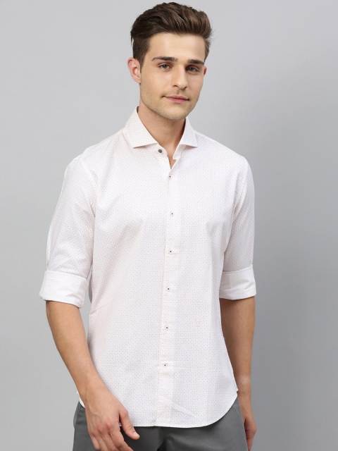 

RARE RABBIT Men White Regular Fit Printed Casual Shirt