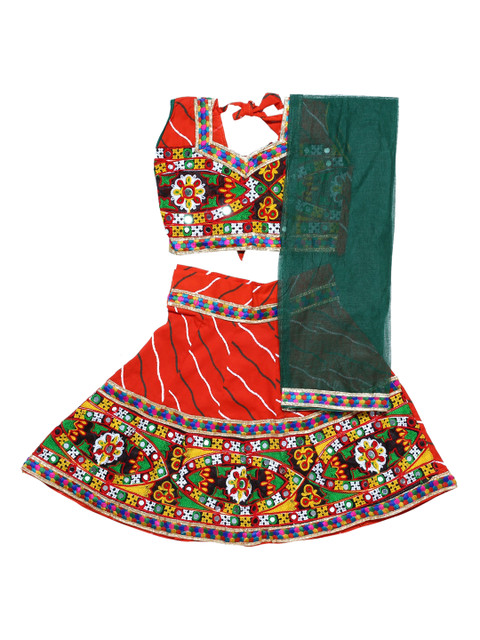 

Chipbeys Orange Ready to Wear Lehenga & Blouse with Dupatta