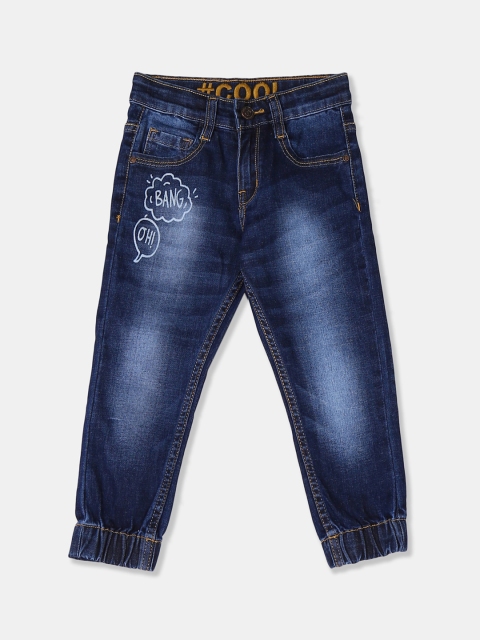 

Cherokee Boys Navy Blue Regular Fit Mid-Rise Clean Look Jogger Jeans