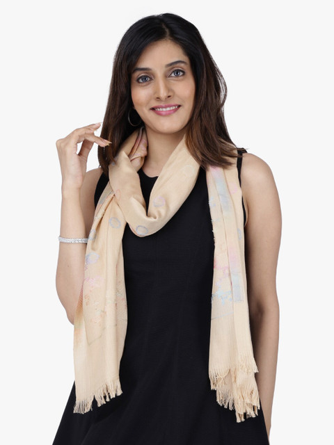 

Scarves & Glitters Women Beige Self Design Scarf