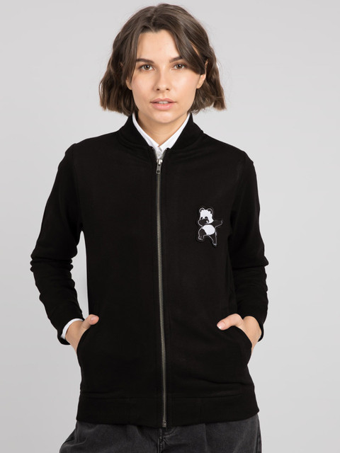 

Bewakoof Women Black Solid Bomber
