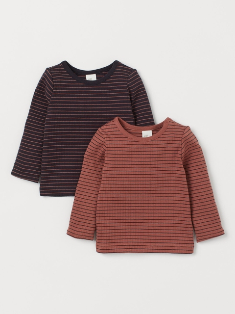 

H&M Kids 2-Pack Ribbed Tops, Beige