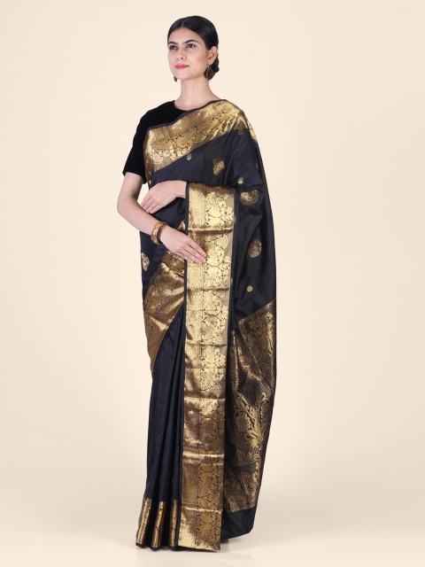 

Hastakala Black & Gold Pure Silk Woven Design Kanjeevaram Saree