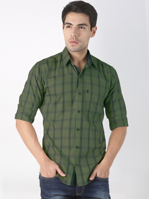 

LEVIZO Men Green Premium Regular Fit Checked Casual Shirt
